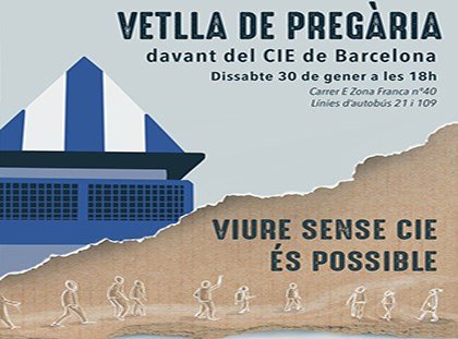Migra Studium organitza una vetlla de pregària davant el CIE de Barcelona
